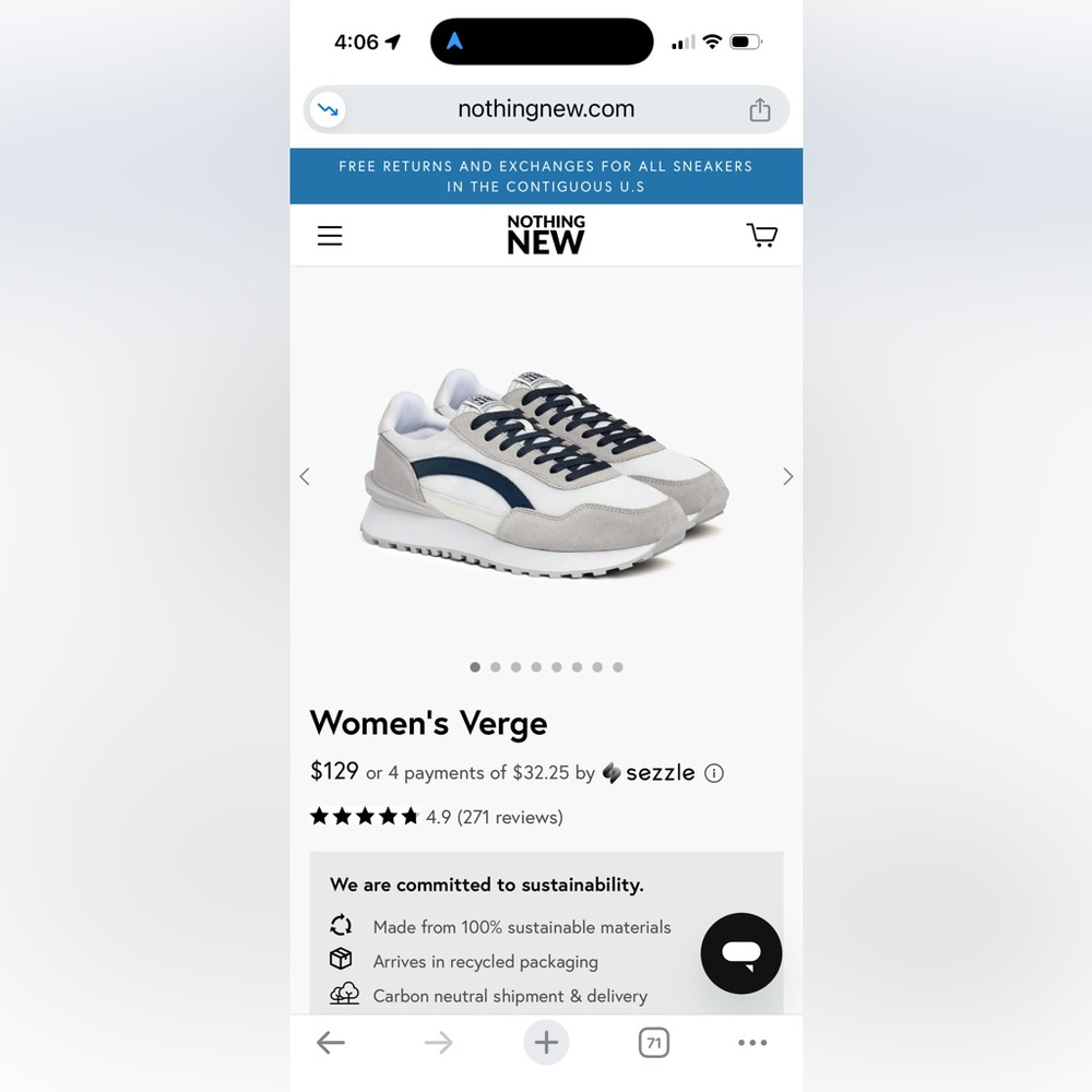 Nothing New Women's / Men’s Blue, Gray and White Sneakers